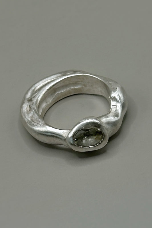 Ring with a Green Amethyst 57EU