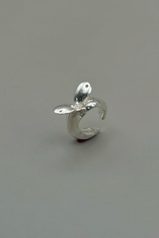 Midnight Flower Ear Cuff