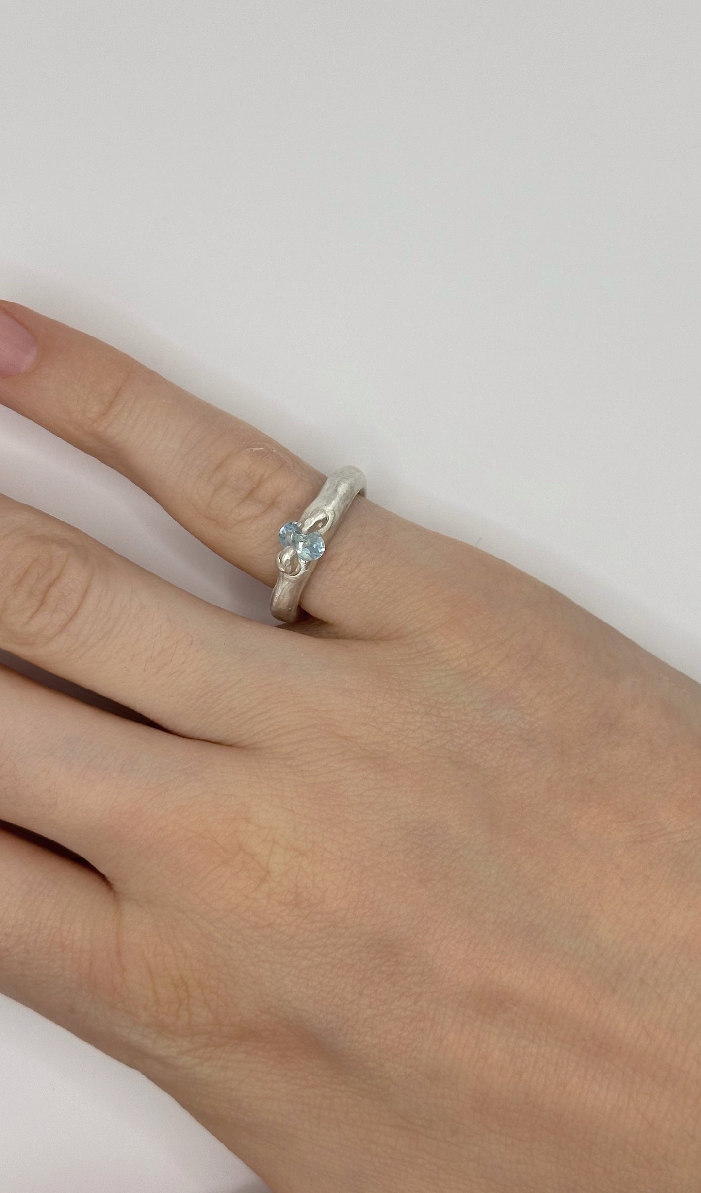 Ring With Oval Aquamarine