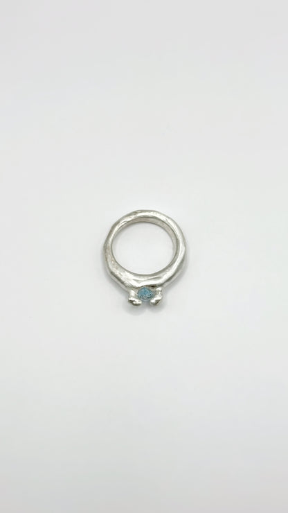 Ring With Oval Aquamarine
