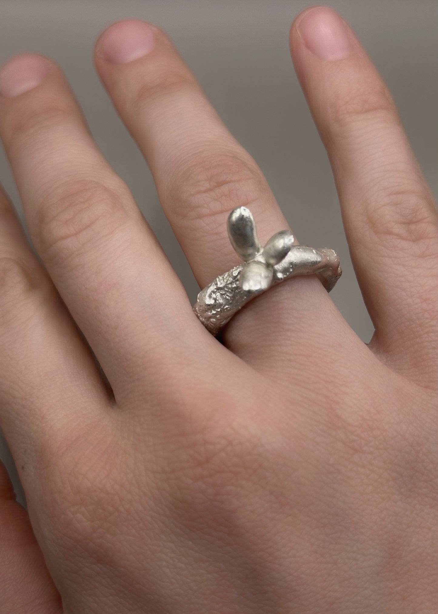 Textured Flower Ring 56EU