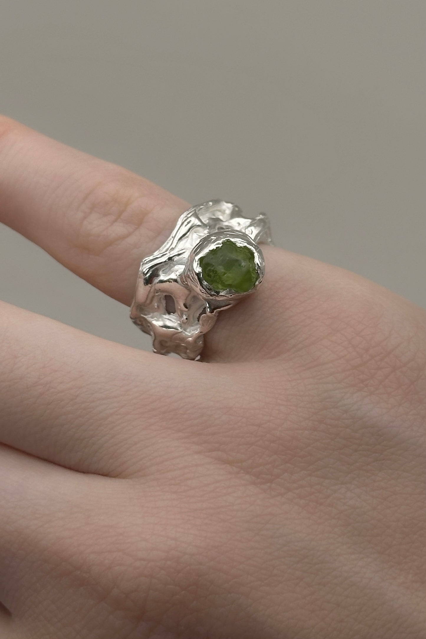Ring With a Green Peridot