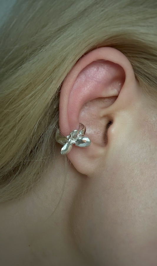 Midnight Flower Ear Cuff
