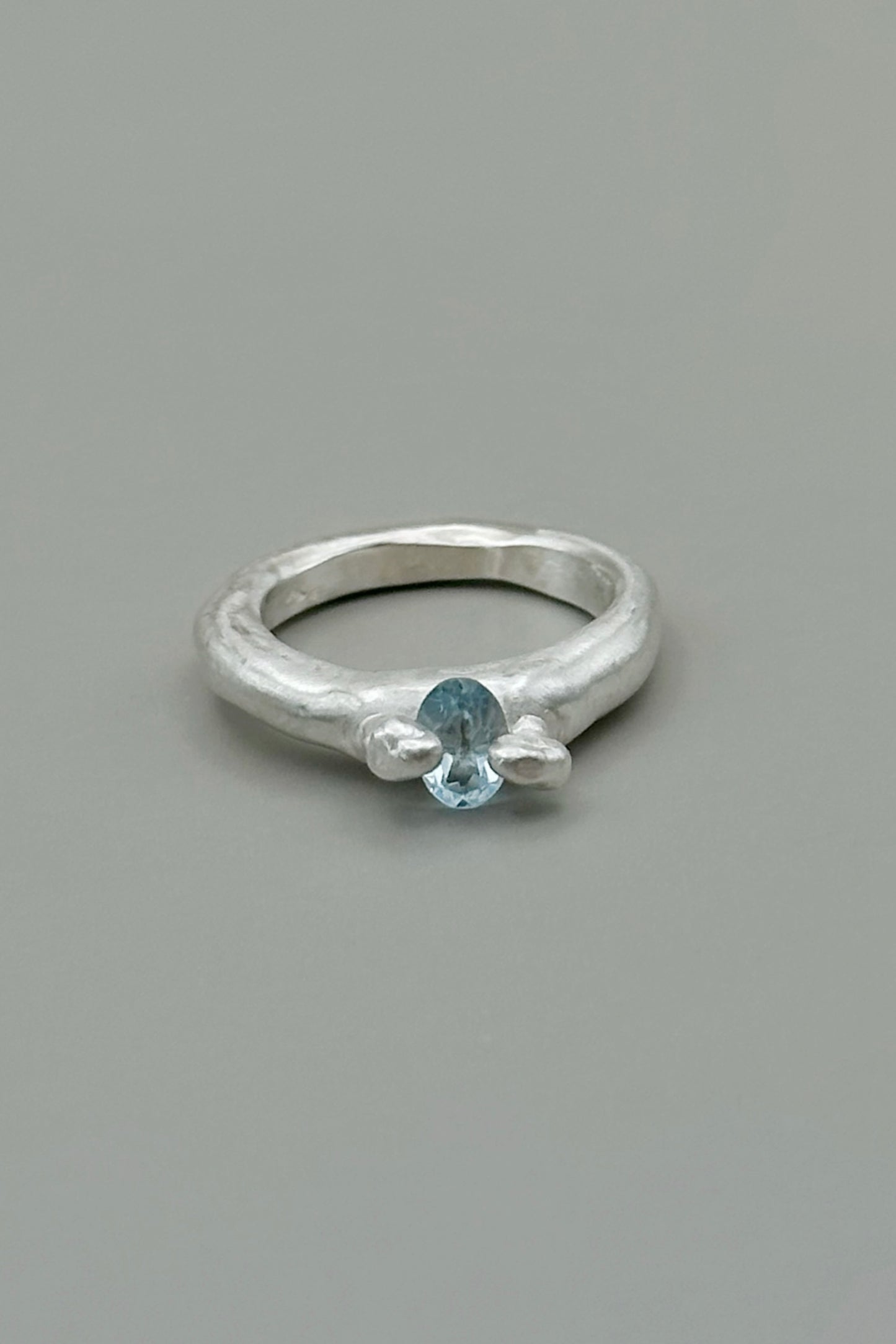 Ring With Oval Aquamarine