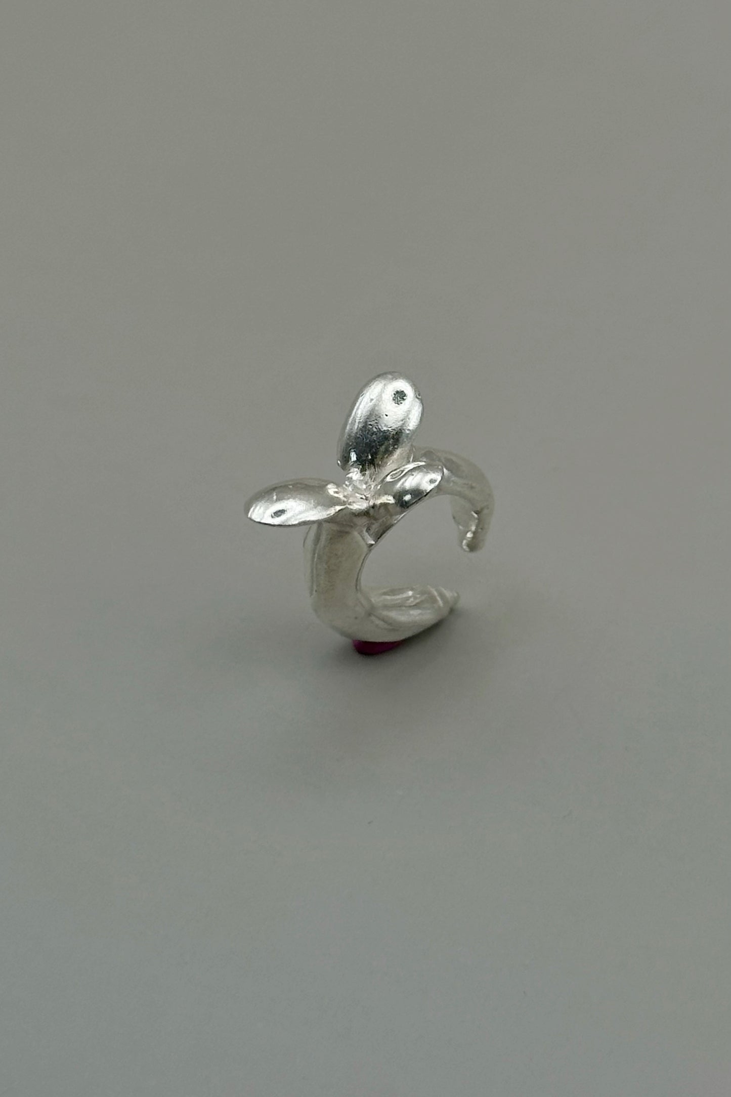 Midnight Flower Ear Cuff